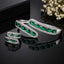 Emerald green American Diamond bracelet and matching ring set with sparkling stone detailing