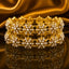 Gold Pearl Star Floral Bangles – Set of 2 | Bridal Jewelry