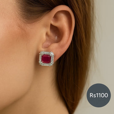 Royal Gemstone Stud Earrings