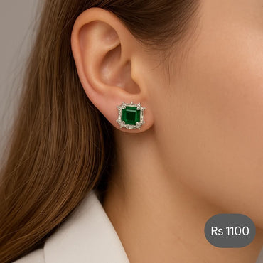 Royal Gemstone Stud Earrings