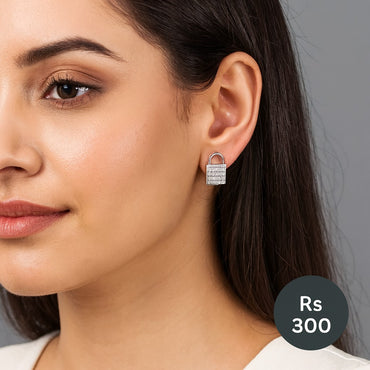 Mini Lock Crystal Stud Earrings – Unique Charm, Maximum Sparkle
