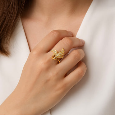 Swan Design Adjustable Ring – Rs. 350