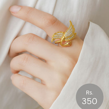 Swan Design Adjustable Ring – Rs. 350