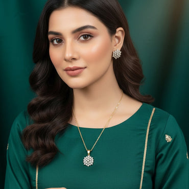 Original Gold Plated Pendant Set with Real Stones for Women