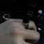 Black oval signet ring