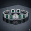 Triple Row Cuff Choker Set - Gold Emerald