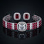 Triple Row Cuff Choker Set - Silver Ruby