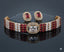 Triple Row Cuff Choker Set - Silver Emerald
