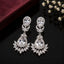Elegant teardrop American diamond earrings with intricate floral detailing