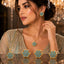 Gold Turquoise Floral Cluster Jewelry Set – Necklace, Earrings & Ring