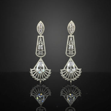Classic White American Diamond Drop Earrings