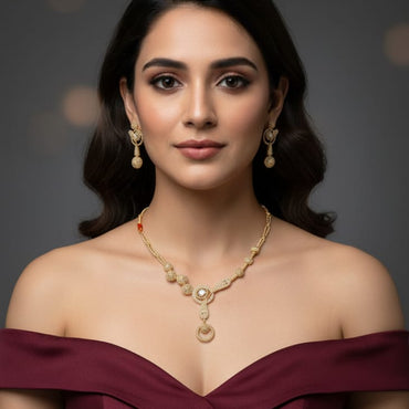 Petite Sphere Beaded Halo Choker Set – Rs. 3,850