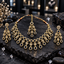 AD Gold-Tone Dark Blue Floral Teardrop Necklace Set