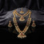 Antique Gold Polki Ruby Emerald Pearl 6-Piece South Indian Bridal Jewelry Grand Parure Set