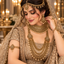 Antique Gold-Tone Bridal Set with Pearl-Style Drops