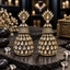 Antique Gold-Tone Clear Teardrop Tiered Jhumka Earrings