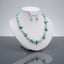 Aqua-Tone Bead & Chip Necklace with Matching Drop Earrings