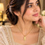 Gold Engraved Circle Dog Tag Pendant Necklace
