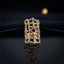 Gold Open Filigree Lattice CZ Flower Node Wide Statement Ring