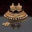 Gold Polki Kundan & Pearl Grand Choker Bridal Set — Necklace Earrings Maang Tikka