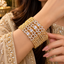 Gold-Tone AD Bangles Set of 4 with Square Clear Centres & Openwork Lattice