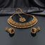 Gold-Tone Rajwari Spiral Choker Necklace, Jhumka Earrings & Maang Tikka Bridal Set flat lay