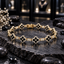 Gold-Tone Black Clover Halo Bracelet