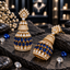 Gold-Tone Crown-Top Tiered Teardrop Jhumka Earrings