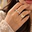 Butterfly & Pearl-Look Connected Rings
