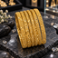 Gold-Tone Floral Geometric Textured Six-Piece Bangle Set