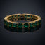 Gold-Tone Emerald Green Princess-Cut CZ Tennis Bracelet product shot on dark surface