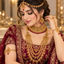 Gold-Tone Maroon Full Bridal Jewellery Set