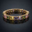 Gold-Tone Multi-Color Princess-Cut CZ Tennis Bracelet product shot on dark surface