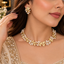 Gold-Tone Pearl-Look Floral Leaf Necklace & Earrings Set