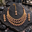 Pink Three-Tier Crescent AD Necklace Set