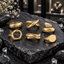 Gold-Tone Sculptural Ring Set of 6 with Crossover, Wave & Signet Designs