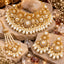 Gold-Tone White Pearl-Look Floral Necklace, Earrings & Jhummer Set