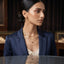Gold Triple Layer Figaro Herringbone & Heart Pendant Chain Necklace