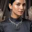 Wavy Ribbon Emerald Pear Drop Set