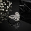 Elegant silver CZ floral leaf statement ring with marquise-cut stones and sparkling pavé detailing