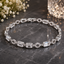 Elegant silver-tone CZ crystal bracelet with rectangular clear stones