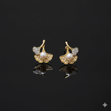 Trendy Ginkgo Leaf Stud Earrings