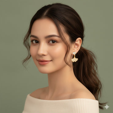 Trendy Ginkgo Leaf Stud Earrings