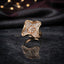 Rose Gold CZ Pavé Baguette Sunburst Medallion Cushion Star Cocktail Ring