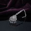 Silver CZ Floral Sunburst Maang Tikka with Teardrop Fringe