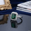 Silver Emerald Green CZ Double Halo Octagonal Cocktail Statement Ring