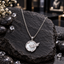 Dragonfly White Disc Pendant Necklace