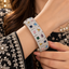 Multicolor Geometric Accent Wide Bangle