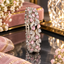 Silver-Tone Pink Accent Bracelet with Clear Stone Details