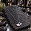 Silver-Tone Twin Fan Pendant Necklace